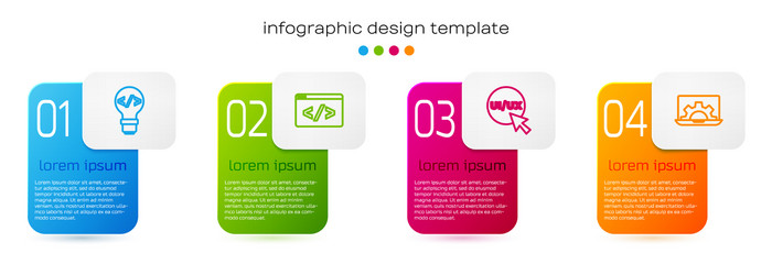 set line front end development ui or ux design vector image