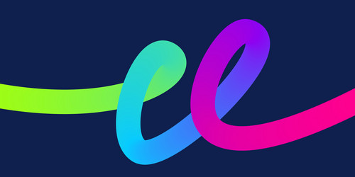template with colorful gradient squiggles shapes vector image