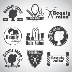 set emblem label badge logos for hairdressers Vector Image