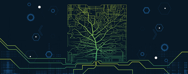 tree of innovation merging nature and circuit vector image