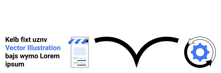 digital workflow concept with storefront visual vector image