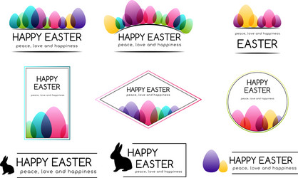 Easter colorful eggs design collection vector