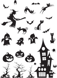 halloween blackwhite icon vector