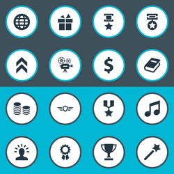 set of simple champ icons vector