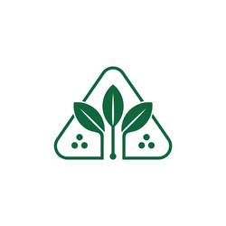Simple geometric three leaf natural symbol logo Vector Image