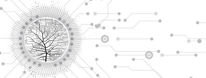 tree of innovation merging nature and circuit vector image