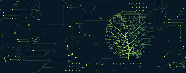 tree of innovation merging nature and circuit vector image