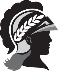 Roman Goddess Minerva Silhouette Vector Image