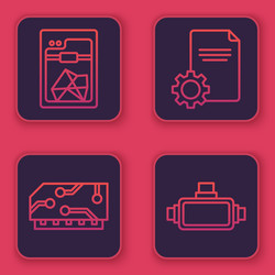 set line 3d printer ram random access memory vector image