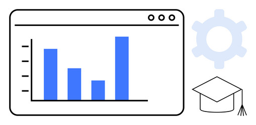 digital learning analytics with bar graph vector image