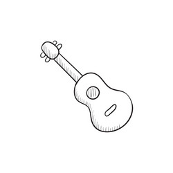 Guitar sketch icon vector