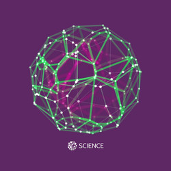 sphere 3d wireframe object with connected lines vector image