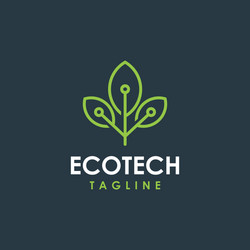 Leaf tech logo designs green technology logo Vector Image