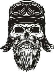 Motorcycle Skull Rider Sketch Vector Image