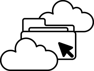 cloud with a folder and mouse cursor vector image