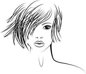 girl with a fashionable hairstyle fashion Vector Image