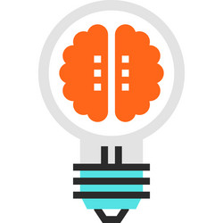 learn to think flat line web icon concept vector image