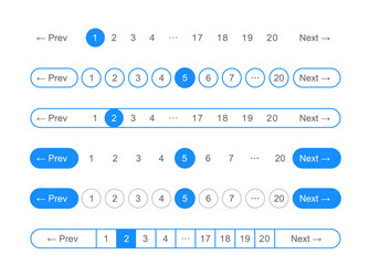 Pagination bar page navigation web buttons vector