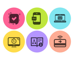 e-mail seo timer and technical algorithm icons vector image