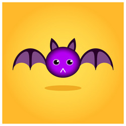 Cute-purple-bat-3d-character-and-cartoon vector