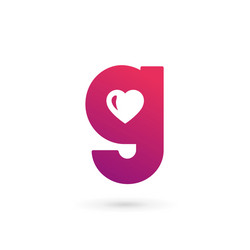 letter g heart logo icon design template elements vector