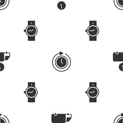 set delivery time clock with arrow and wrist vector image