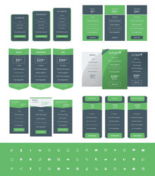 set of pricing table design templates for websites vector image