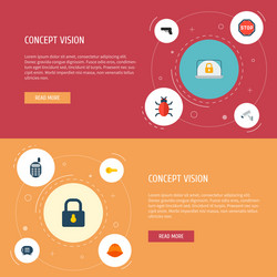 set of procuring icons flat style symbols with key vector image