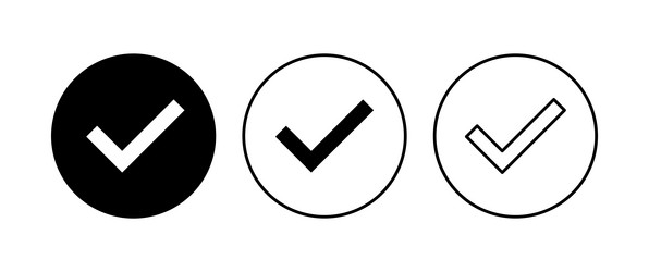 check mark set icon tick symbol vector image