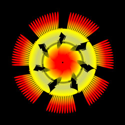 circular spirograph transition with orange color vector image