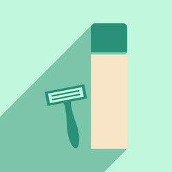 flat with shadow icon and mobile application vector image