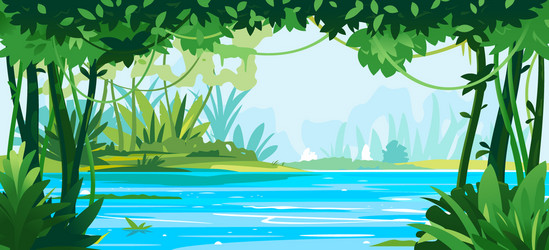 Dense Jungle Landscape Background Royalty Free Vector Image
