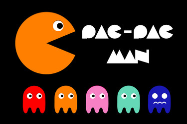 Pac-Man and Ghosts Retro Arcade Game vector image