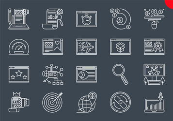 thin line icons set search engine optimization vector image