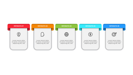 workflow concept for infographic with 5 steps vector image