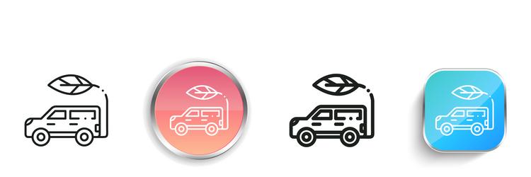 car icon thin linear regular and button style vector image