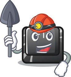 miner button f11 isolated with cartoon vector image