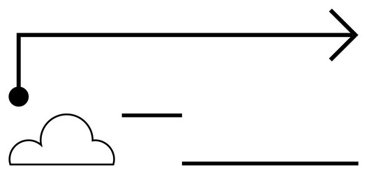abstract arrow movement with cloud and minimalist vector image