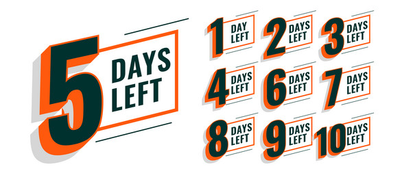 countdown timer with number of days left tags vector image