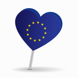 Heart-Shaped EU Flag Pointer vector image