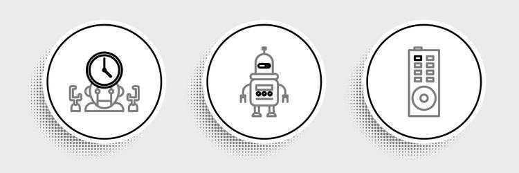 set line remote control robot and digital time vector image