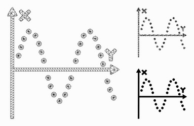 sine plot mesh wire frame model vector image