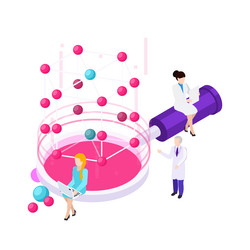 nano injection isometric composition vector image