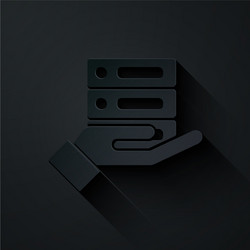 paper cut server data web hosting icon isolated vector image