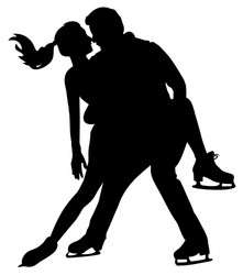 silhouette figure skaters Vector Image