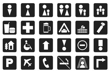 Travel & Public Place Icons Vector Image