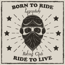 Vintage Motorcycle Ride T-Shirt Vector Image