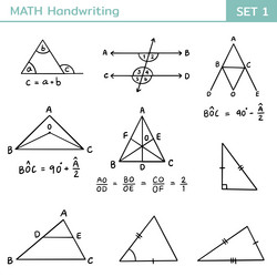 Math handwriting set 6 Royalty Free Vector Image