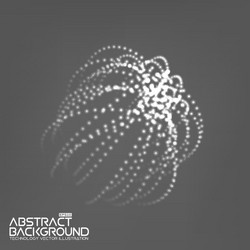 abstract 3d illuminated distorted mesh sphere vector image