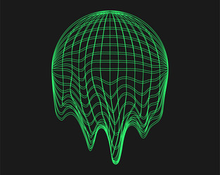 cyber distorted shape retro punk design element vector image